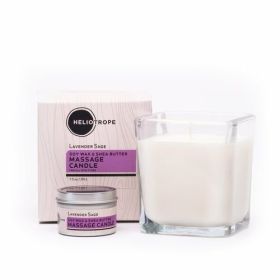 Soy Wax & Shea Butter Massage Candles (Essential Oil Blend: Lavender Sage, size: large)
