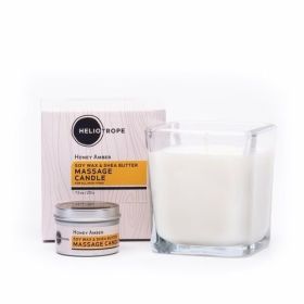 Soy Wax & Shea Butter Massage Candles (Essential Oil Blend: Honey Amber, size: large)