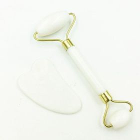 Natural Jade Face Massager Gua Sha Stone Face Guasha Masaje Facial Board Acupoint Eye Care SPA Massager Tool massage visage (Color: F Set)