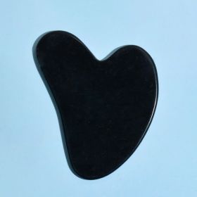 Natural Jade Face Massager Gua Sha Stone Face Guasha Masaje Facial Board Acupoint Eye Care SPA Massager Tool massage visage (Color: Love Black)