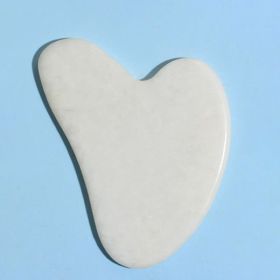 Natural Jade Face Massager Gua Sha Stone Face Guasha Masaje Facial Board Acupoint Eye Care SPA Massager Tool massage visage (Color: Love White)