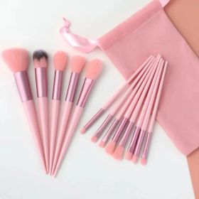 Makeup Brushes for Women, Foundation Eye Shadow, Cosmetic Powder, Blush Blending, Beauty Make Up Tool, 13 pcs (Handle Color: H2-pink)